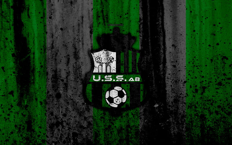 FC Sassuolo logo, Serie A, stone texture, Sassuolo, grunge, soccer, football club, Sassuolo FC, HD wallpaper