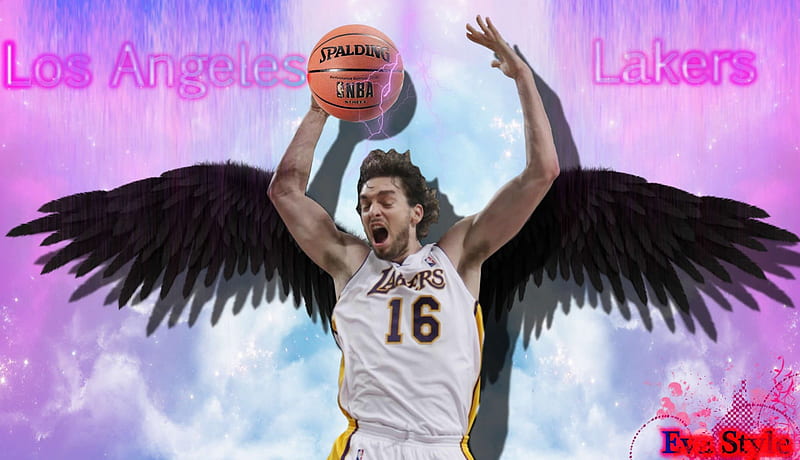 Download Pau Gasol Lakers Black Jersey Wallpaper