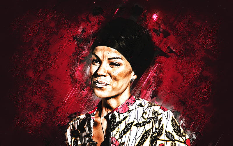 Ms Dynamite, British rapper, Niomi Arleen McLean-Daley, portrait, red stone background, Ms Dynamite art, HD wallpaper