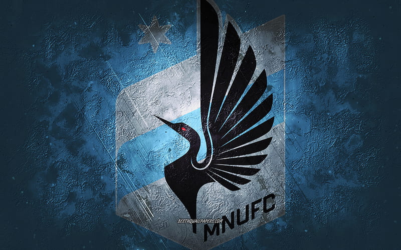 Minnesota United FC, American soccer team, blue stone background, Minnesota United FC logo, grunge art, MLS, soccer, USA, Minnesota United FC emblem, HD wallpaper
