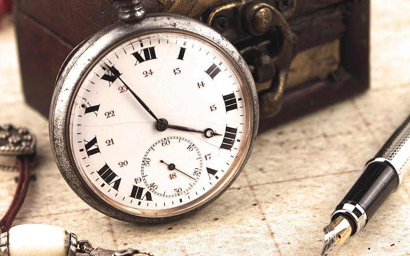 old pocket watch, retro watch, time concepts, old retro stuff, clock, HD wallpaper