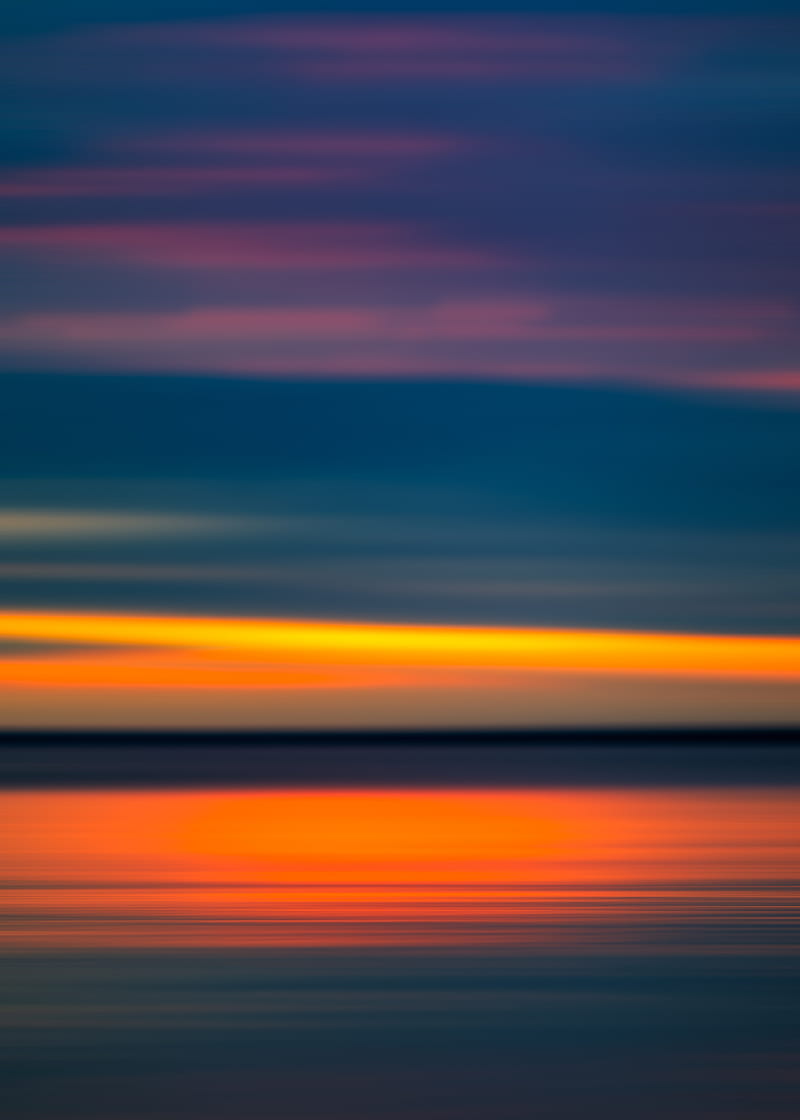 Stripes Sunset Horizon Blurred Hd Mobile Wallpaper Peakpx