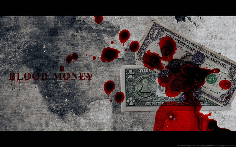 Blood Money, black, money, blood, texture, HD wallpaper