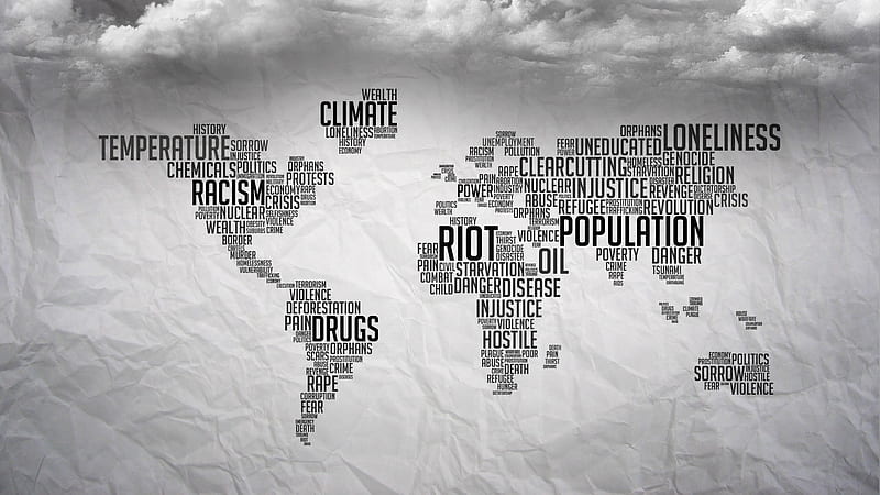 World Map and Background, Gray World Map, HD wallpaper