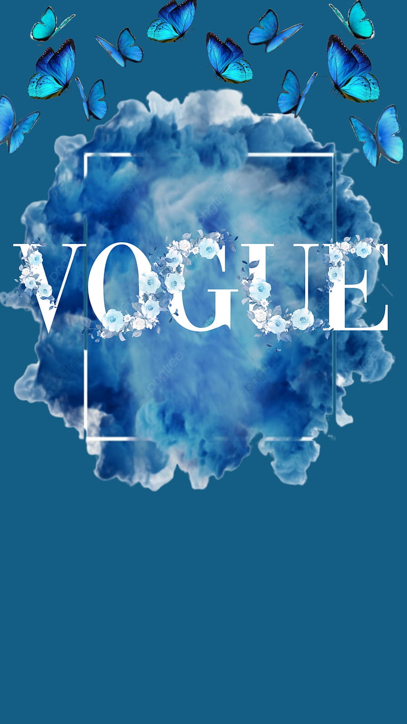 Vogue Aesthetic Blue Butterflies Flowers Pastel Vogue Hd Mobile Wallpaper Peakpx
