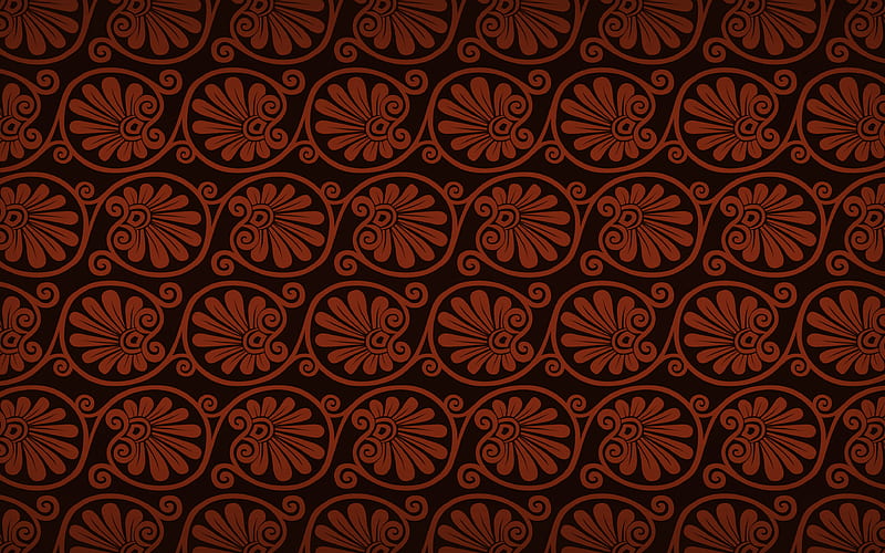 Brown floral pattern floral greek ornaments, background with floral  ornaments, HD wallpaper | Peakpx