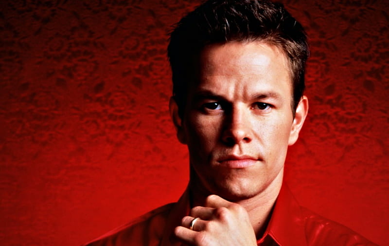 Mark Wahlberg, red, male, handsome, man, actor, HD wallpaper