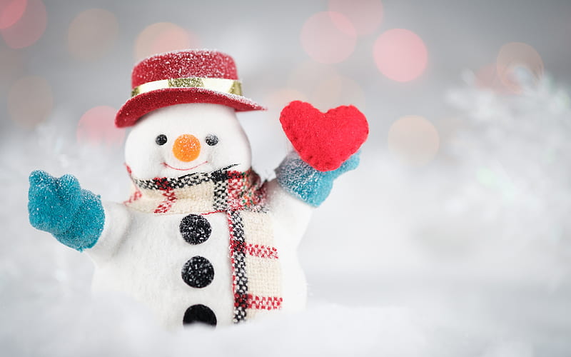 Christmas, snowman, winter, snow, toy, snowmen, New Year, decoration, HD wallpaper