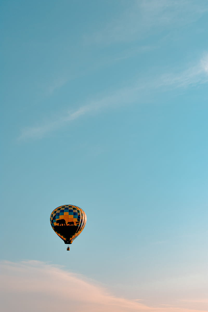 air balloon, sky, clouds, fly, height, HD phone wallpaper