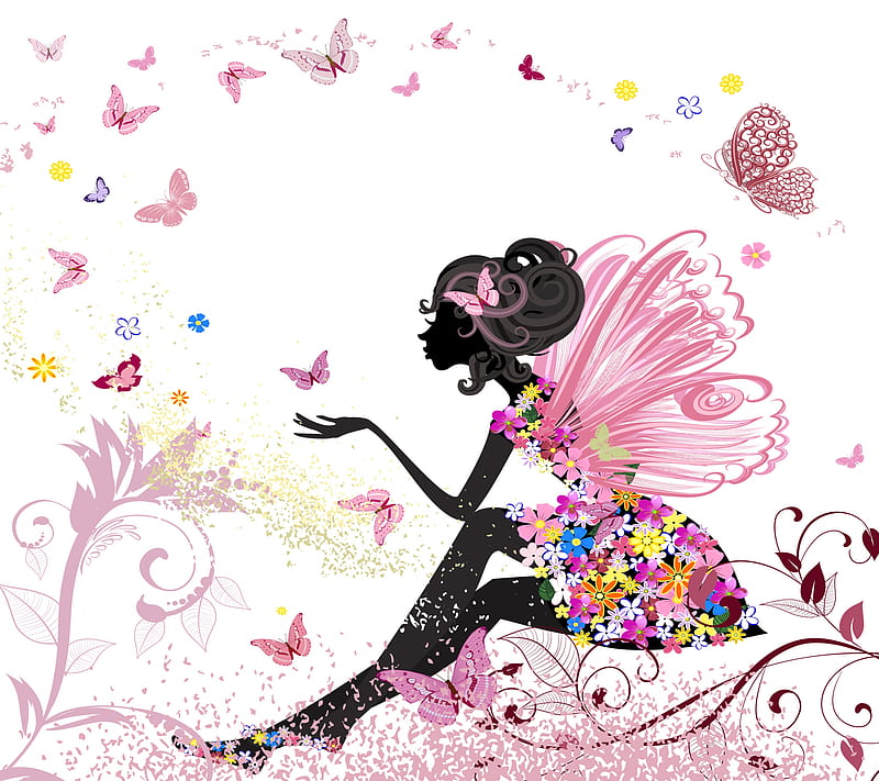 Butterfly Fairy, butterflies, butterfly, fairy, HD wallpaper