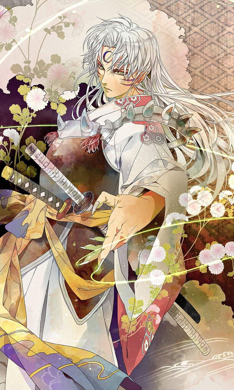 Seshomaru, amazing, anime, art, demon, inuyasha, love, sengoku, sword, HD phone wallpaper