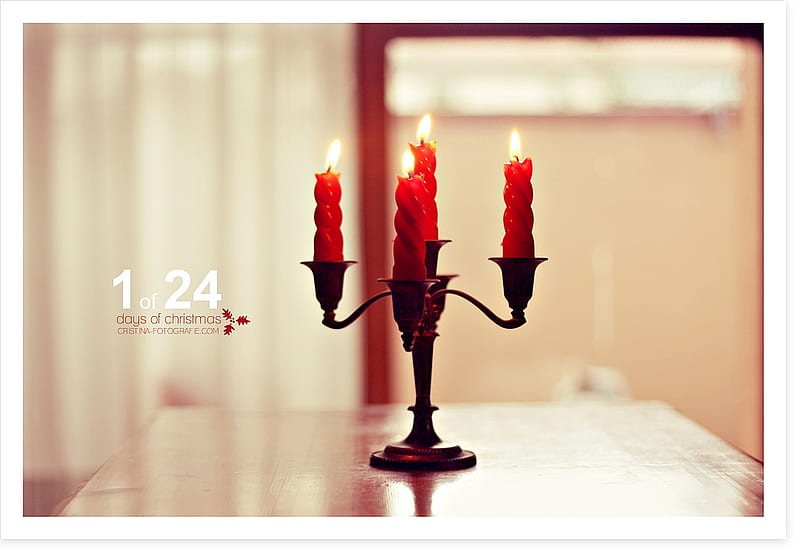 FIRST DAY OF DECEMBER, still life, interior , candlestand, red candles, HD wallpaper