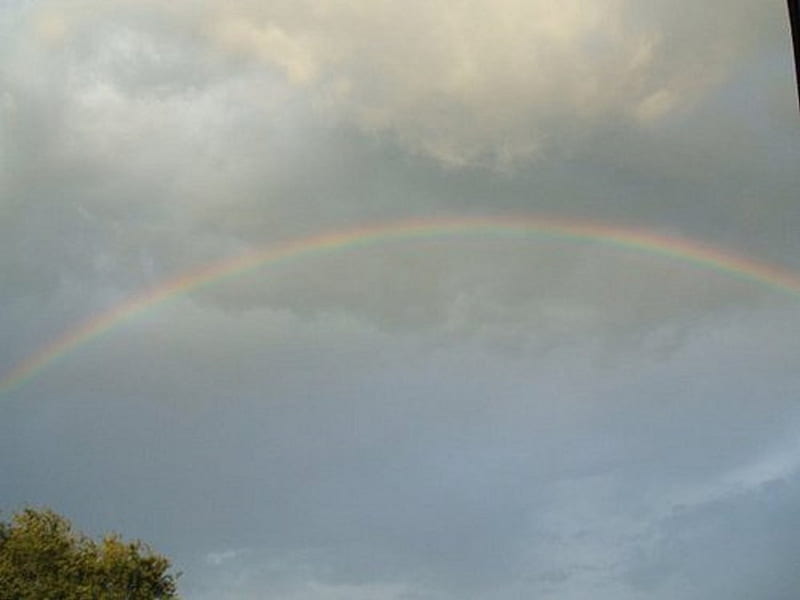 rainbow after storm, rainbows, nature, rainbow, clouds, sky, storm, HD wallpaper