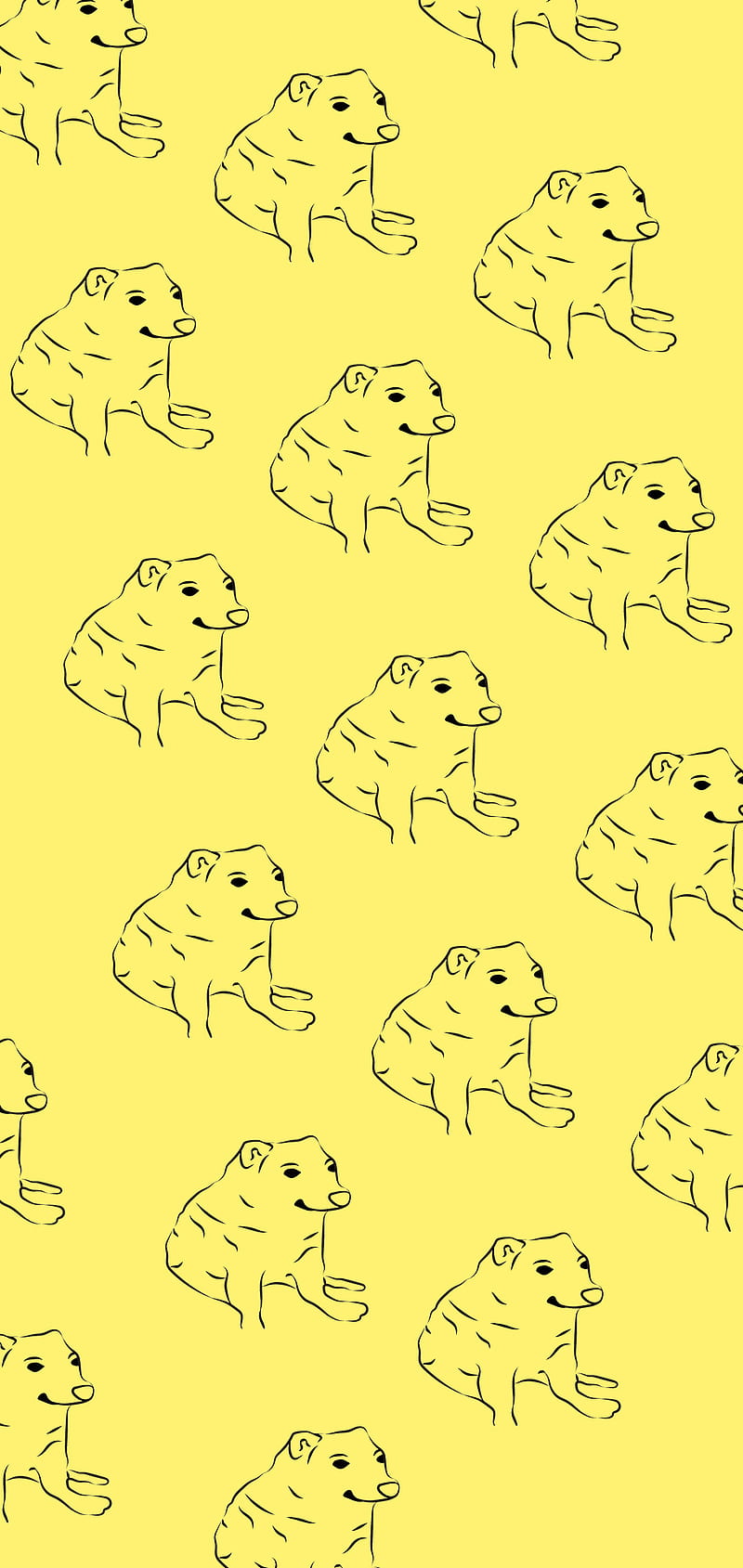 Cheems - Yellow, animals, cheems, dog, simple yellow, HD phone wallpaper