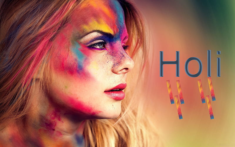Holi Girl, holi, india, celebrations, HD wallpaper