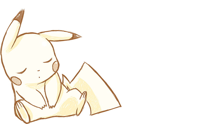 Pikachu Sleeping, sleeping pikachu, pokemon, sleeping, pikachu, HD wallpaper