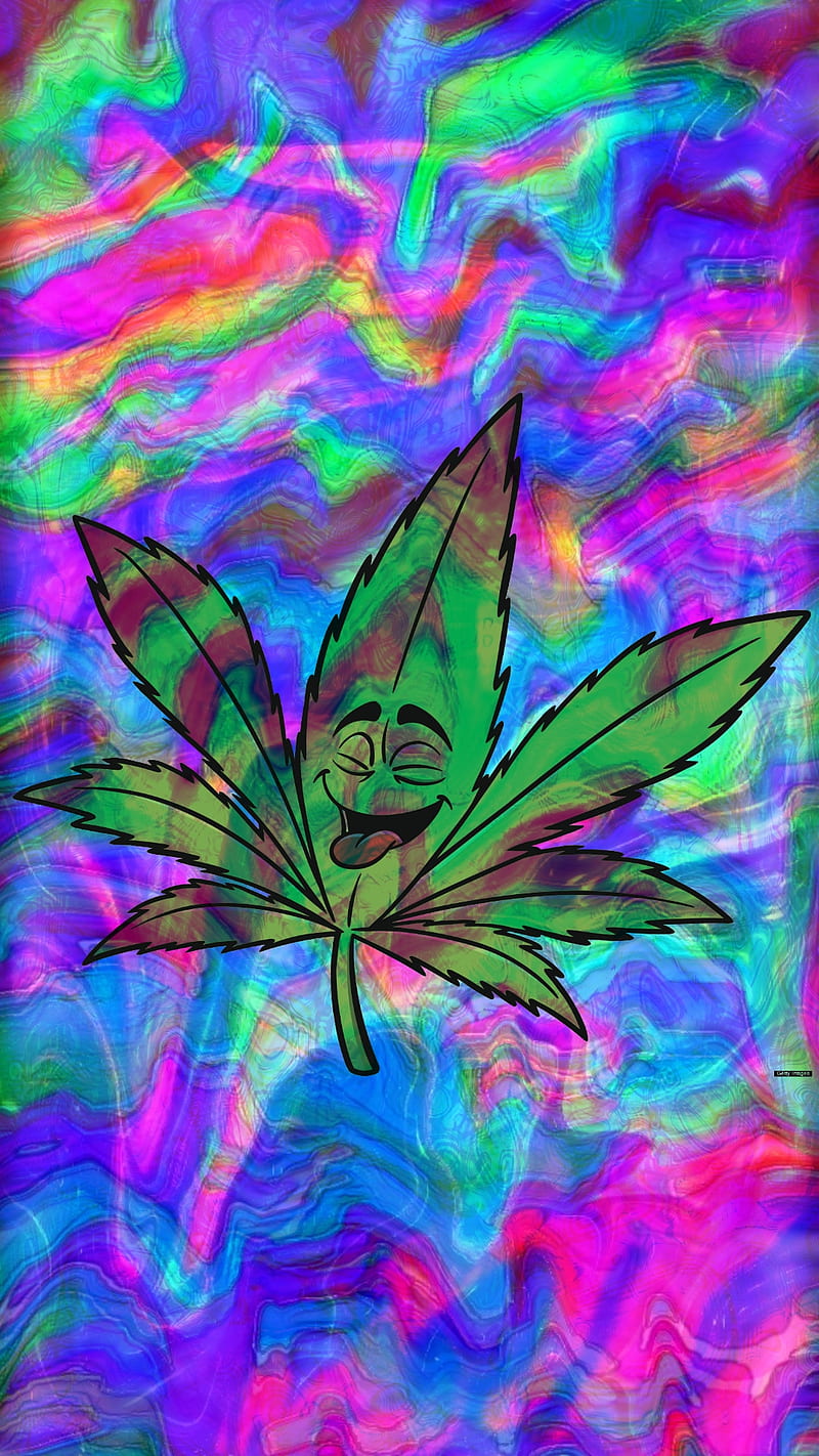Trippy w**d, cannabis, leaf, HD phone wallpaper