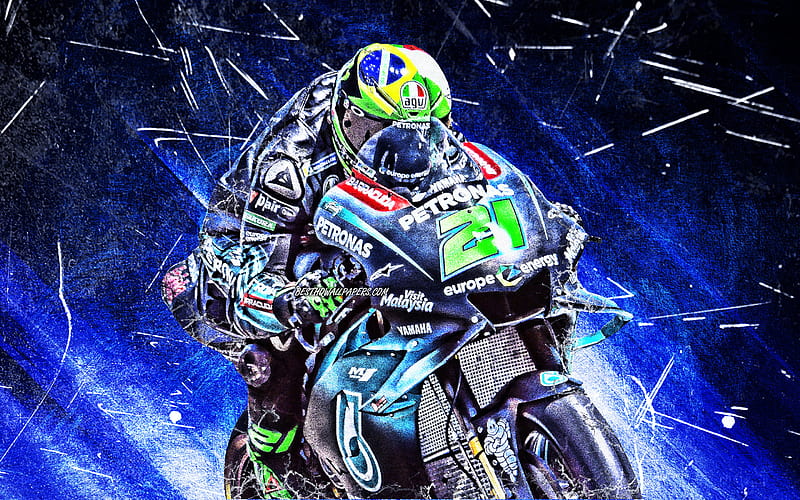 Franco Morbidelli, grunge art, MotoGP, 2019 bikes, Petronas Yamaha SRT ...