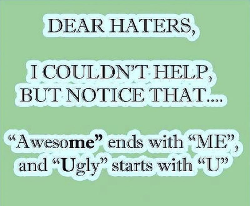 To Whom it may Concern, awesome, haters, me, ugly, HD wallpaper