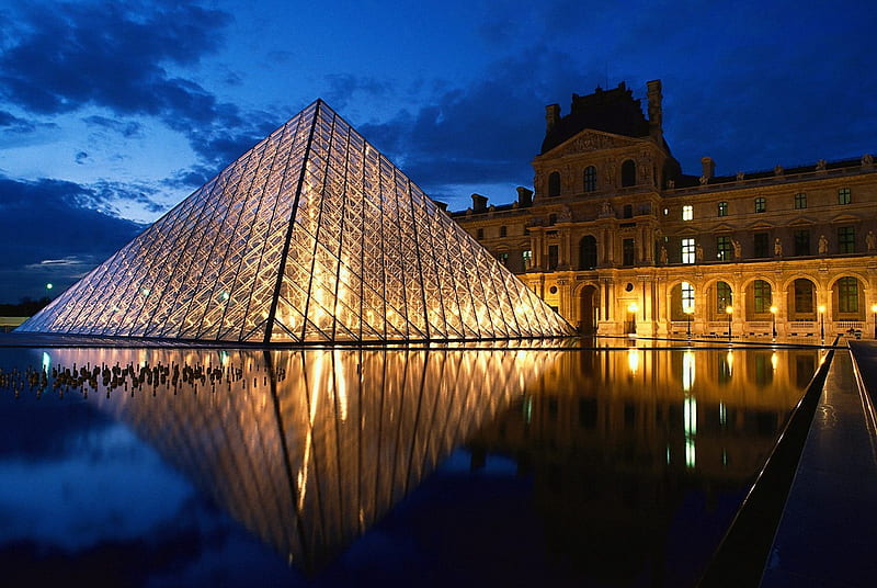 Louvre Museum. France, beautiful art paitings, wonderful sculptures, lovely piecesof art, pyramid, louvre museum, HD wallpaper
