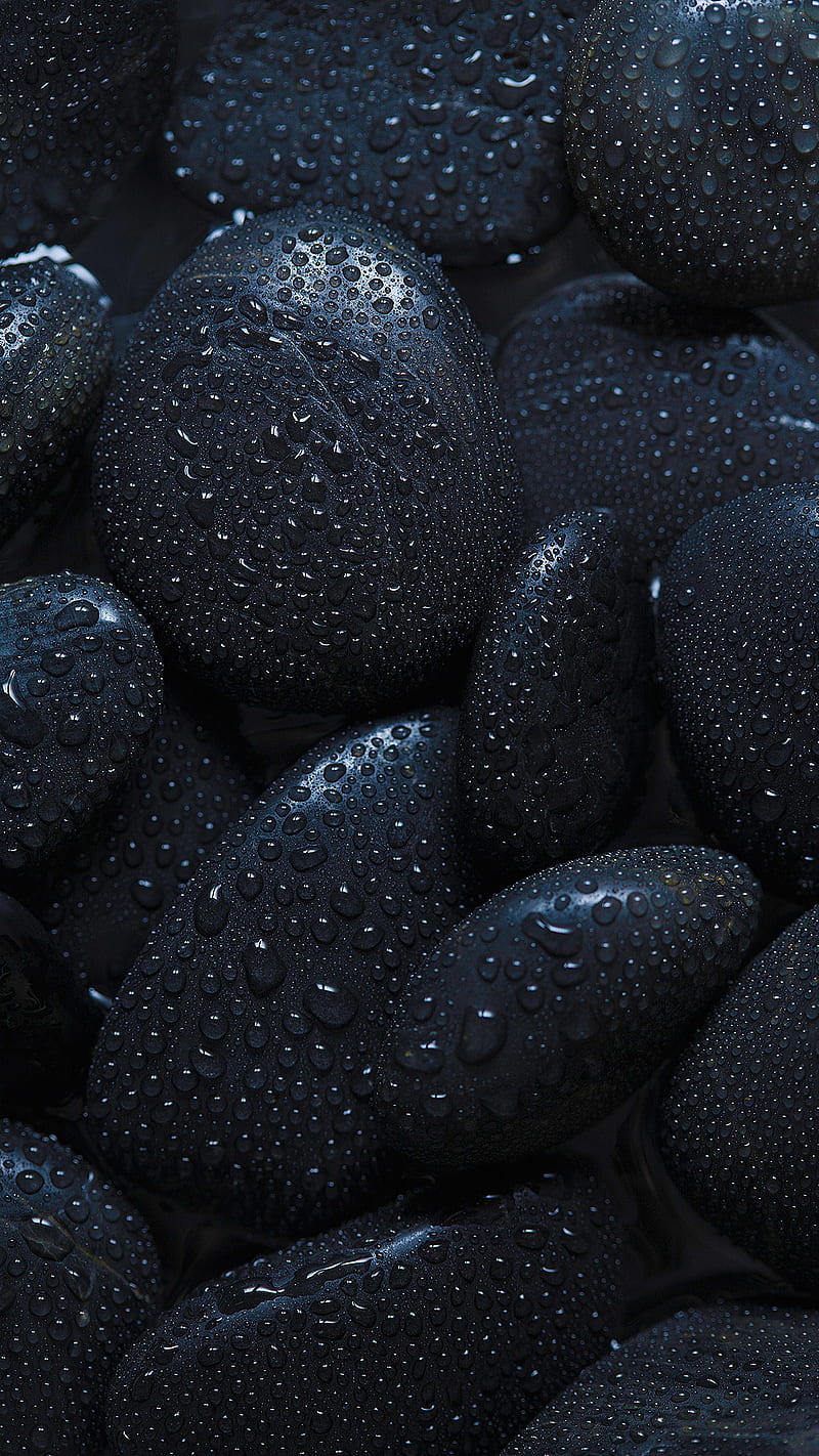 Stones, bonito, black, drops, macro, rain, HD phone wallpaper