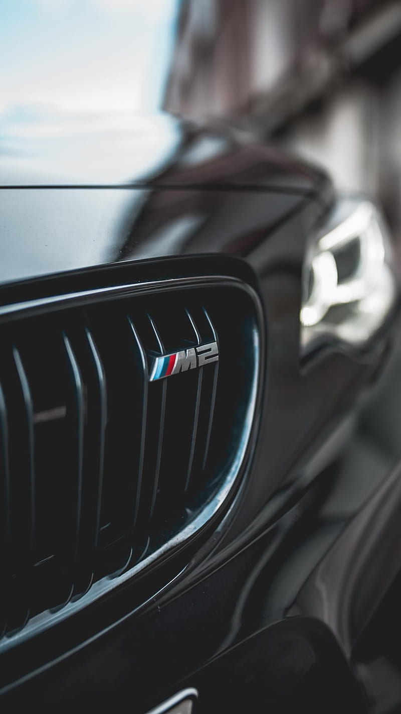 BMW M2, black, bmw, car, close-up, coupe, f87, m power, m2, graphy, vehicle, HD phone wallpaper