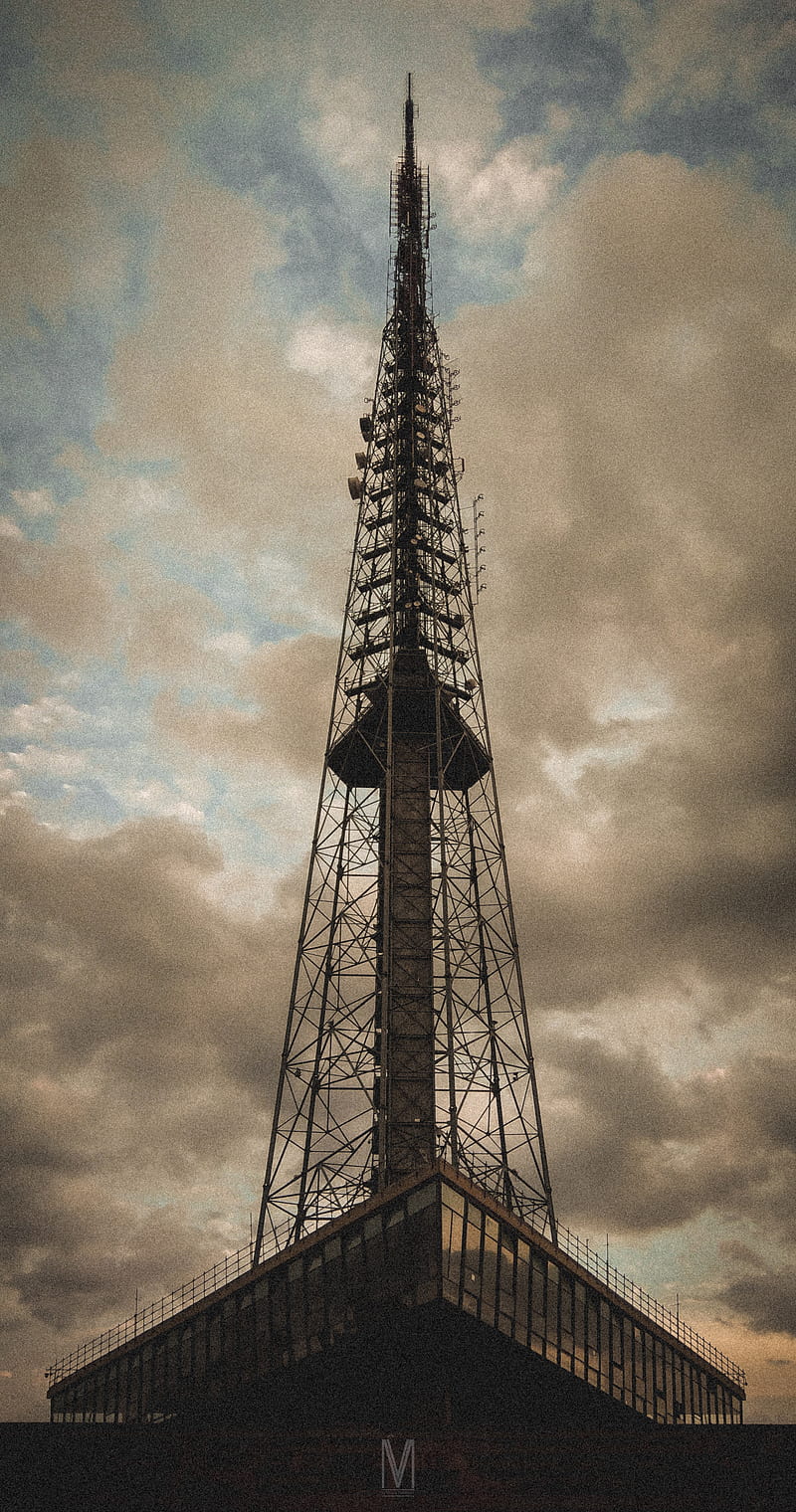 The tower is high. Tashkent TV Tower.