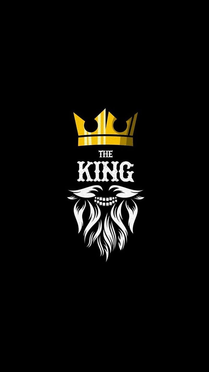 The King, anarchy, black, crown, gold, leo, lion, logo, HD phone wallpaper