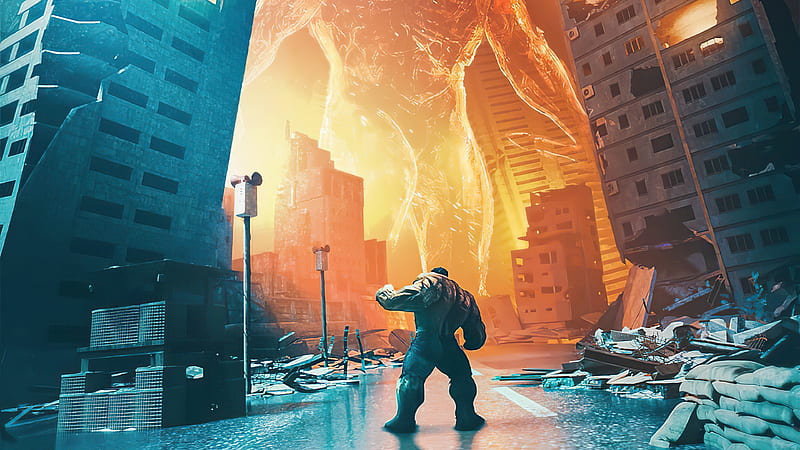 Hulk Vs Surtur , hulk, superheroes, artist, artwork, digital-art, HD wallpaper