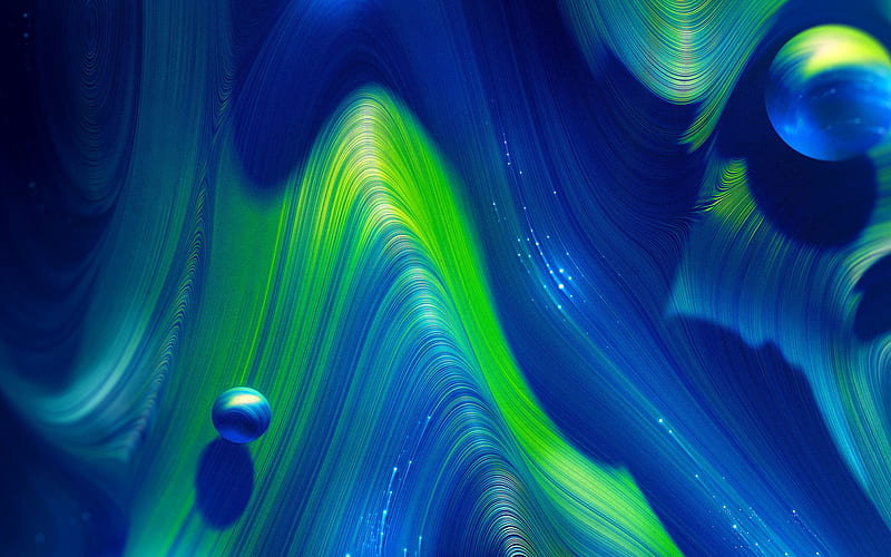 blue abstract waves, 3D art, abstract art, abstract waves, creative, blue backgrounds, blue waves, geometric shapes, HD wallpaper