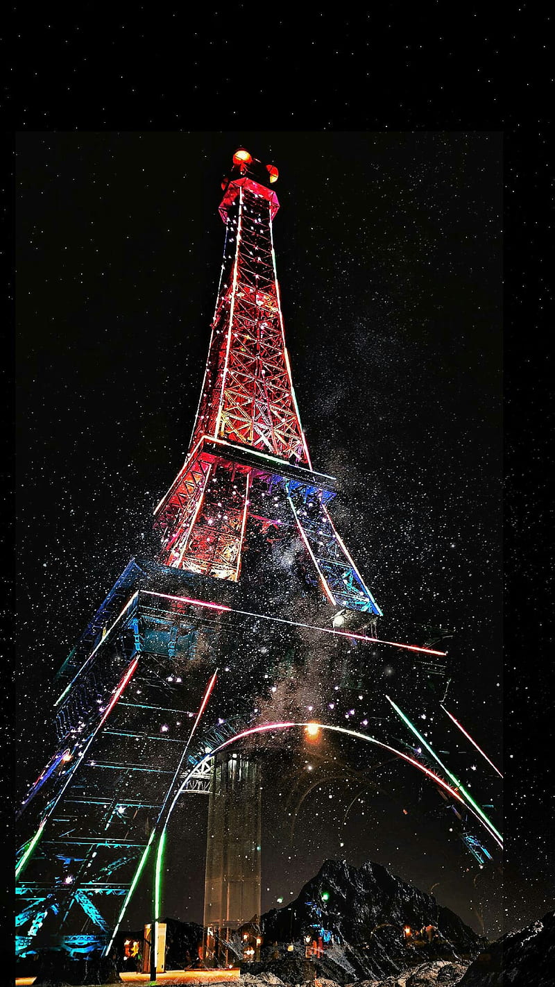 Iffle tower, architecture, high, magic, night, paris, tour, HD phone wallpaper