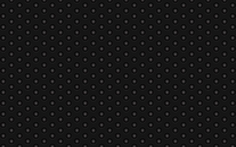 black dotted background macro, metal grid, black metal background, dotted textures, metal textures, black backgrounds, HD wallpaper