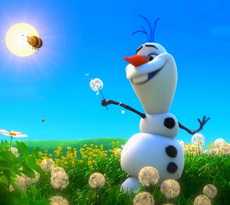 snowman olaf, frozen, snow, snowman, winter, HD wallpaper