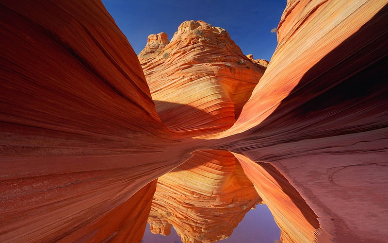 canyon reflection, cool, desert, nature, fun, reflection, canyon, HD wallpaper