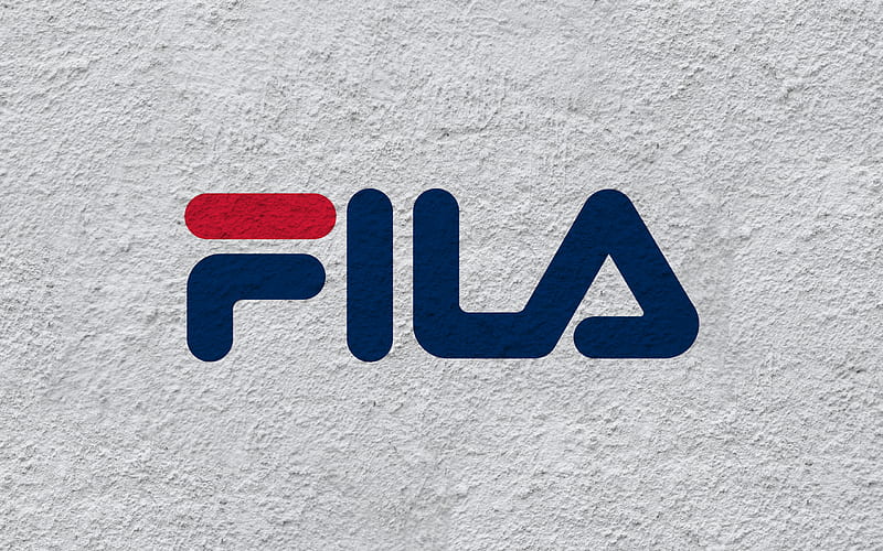 Fila, Emblem, logo, wall texture, South Korean manufacturer, HD wallpaper