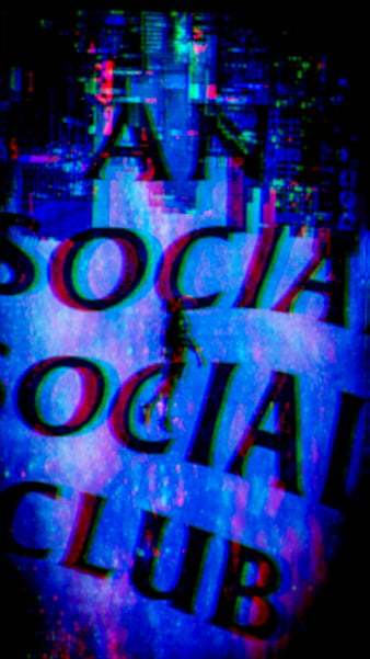 anti social social club blue neon