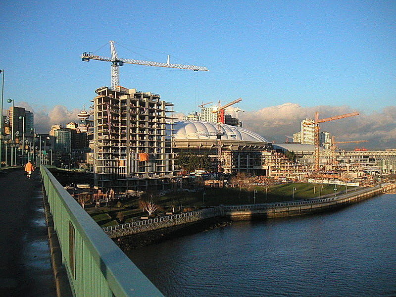 Vancouver waterfront, waterfront, vancouver, dome, expo, highrise, scene, HD wallpaper