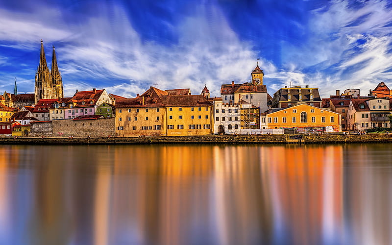 Regensburg Europe, Danube River, Germany, HD wallpaper