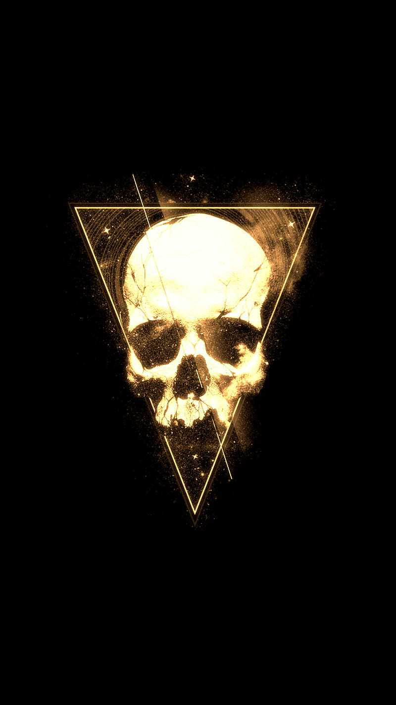 Gold Skull, desenho, HD phone wallpaper