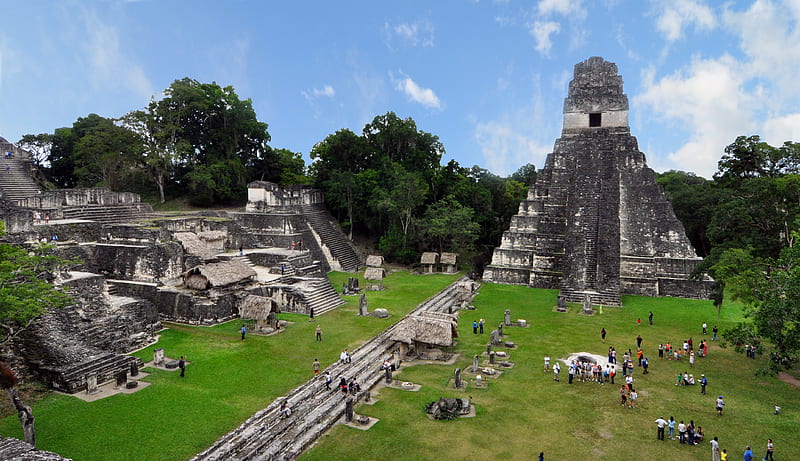 Tikal, architecture, ruins, mexico, mayan, HD wallpaper