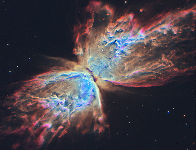 The Butterfly Nebula from Hubble, stars, cool, nebula, space, fun, galaxy, HD wallpaper