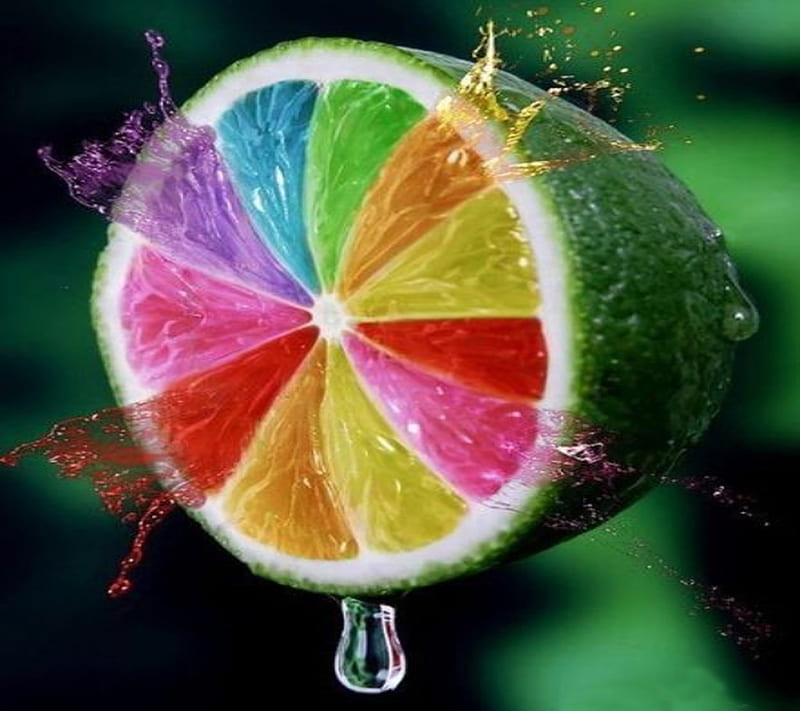 Rainbow Lemon Burst, color, HD wallpaper