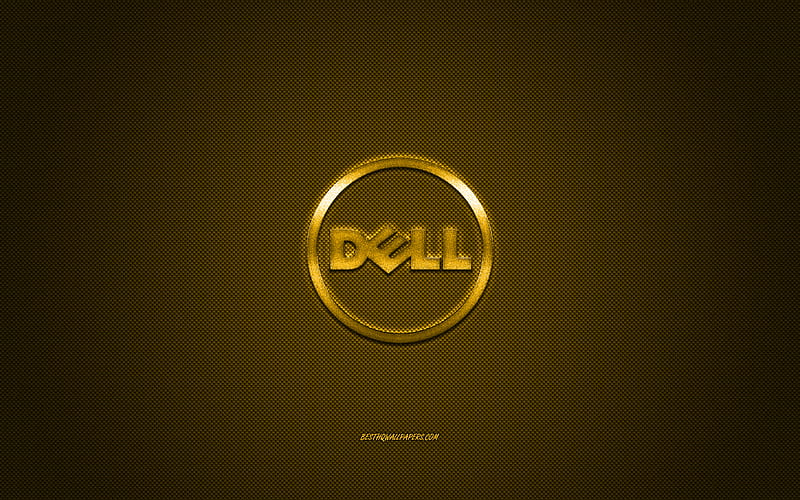 Dell round logo, gold carbon background, Dell gold metal logo, Dell blue  emblem, HD wallpaper | Peakpx