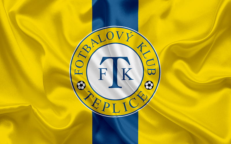Teplice, Football club, Czech Republic, emblem, logo, yellow silk flag, Czech football championship, HD wallpaper