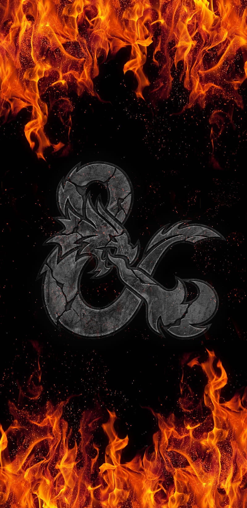 Fire logo, dice, dm, dnd, dragons, dungeons, rpg, tabletop, HD phone wallpaper