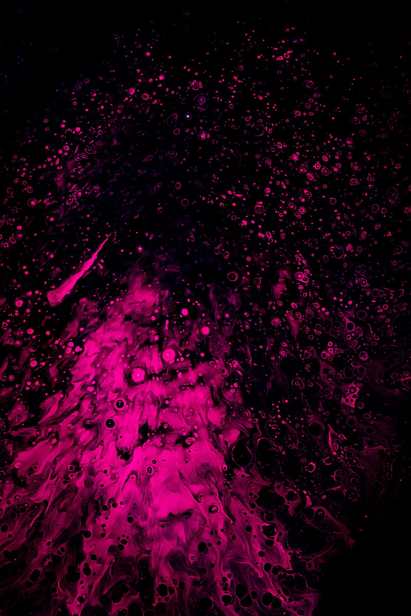 paint, stains, liquid, pink, black, HD phone wallpaper