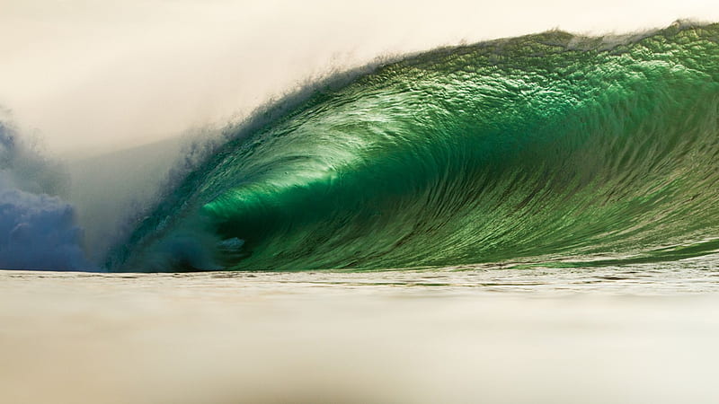 Great Wave, Pipeline, dangerous, beach, water, green, Hawaii, surf, HD wallpaper