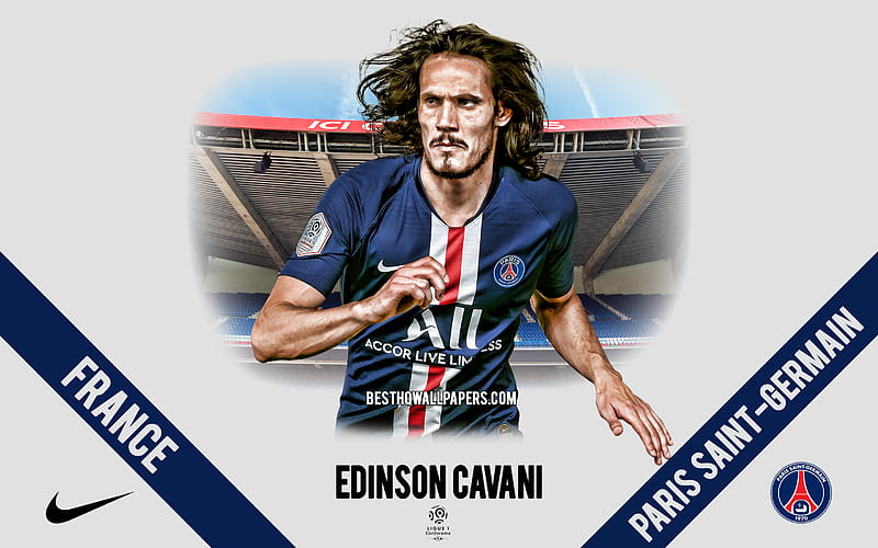 Edinson Cavani, PSG, portrait, Uruguayan footballer, striker, Paris Saint-Germain, Ligue 1, France, PSG footballers 2020, football, Parc des Princes, HD wallpaper