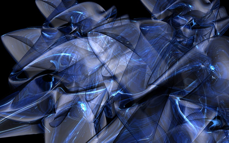 Flowing Blue, Abstract, Blue, 3d And Cg, Hd Wallpaper 