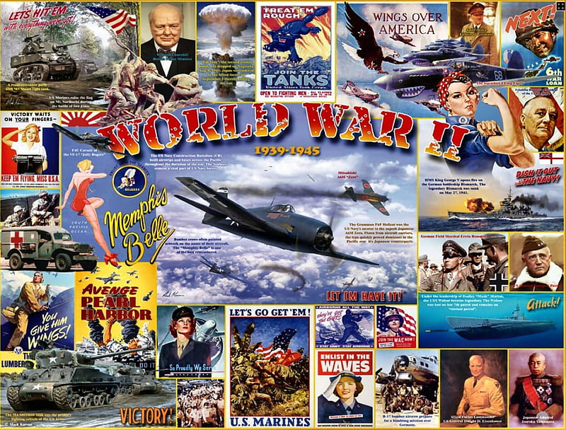 World War II [1C], art, collage, World War II, abstract, illustration, artwork, painting, wide screen, scenery, HD wallpaper